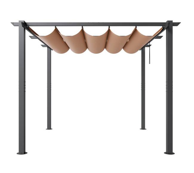 Lauko pergola su saulės uždangalu 3x3 m9