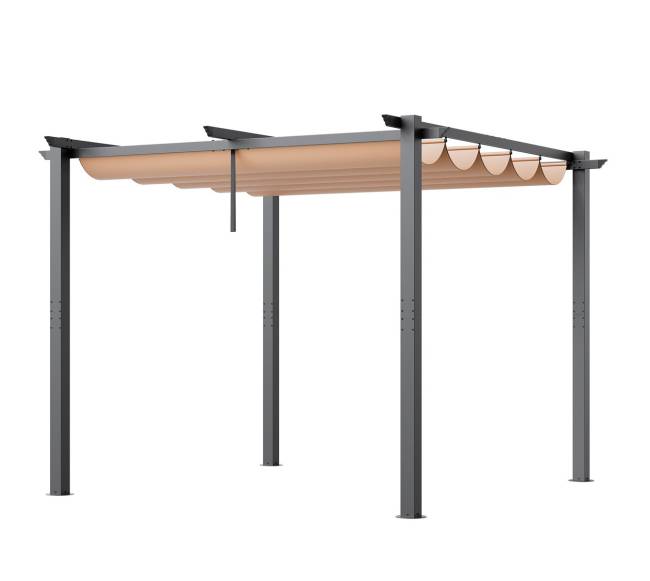 Lauko pergola su saulės uždangalu 3x3 m10