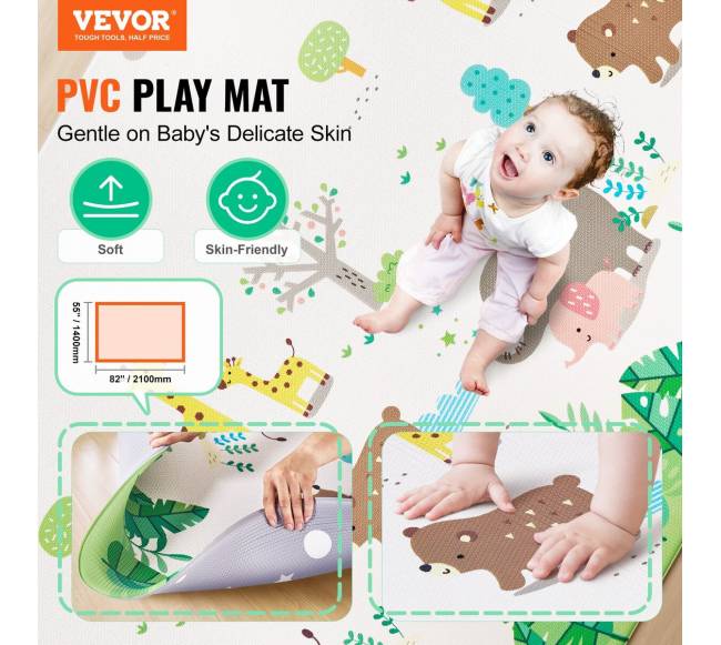 Vaikiškas žaidimų kilimėlis 140x210 cm dvi pusės1