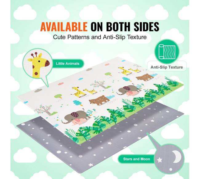 Vaikiškas žaidimų kilimėlis 140x210 cm dvi pusės4