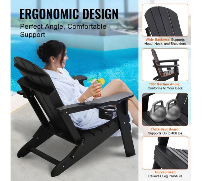 Plastikinės adirondako kėdės, 2 vnt., sulankstomos3