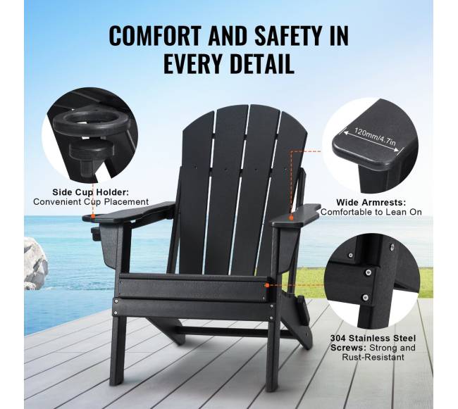 Plastikinės adirondako kėdės, 2 vnt., sulankstomos4