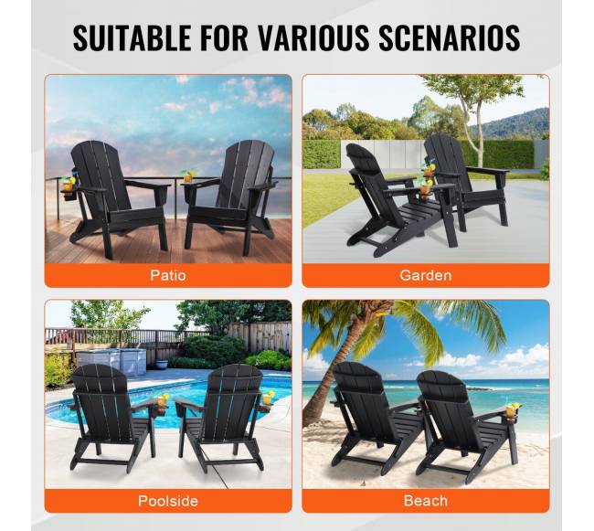 Plastikinės adirondako kėdės, 2 vnt., sulankstomos5