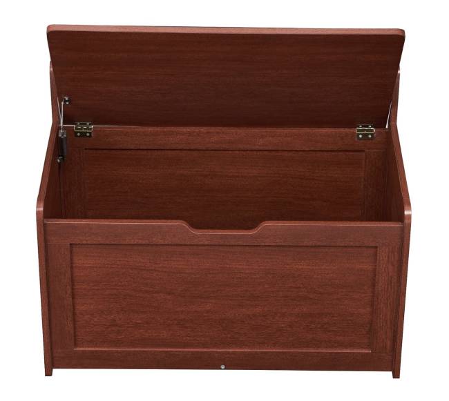 Vaikų žaislų dėžė-suolas, medinė, tamsiai ruda10