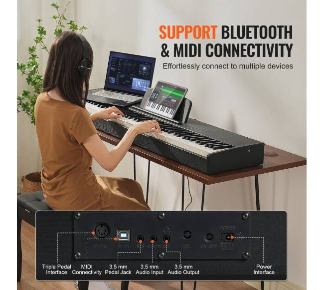 88 klavišų skaitmeninis pianinas su pedalais5