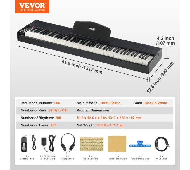 88 klavišų skaitmeninis pianinas su pedalais6