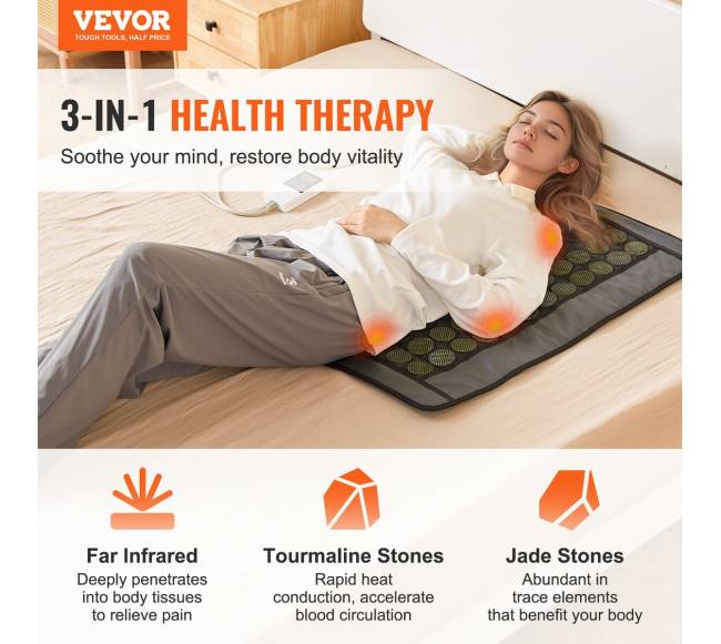 Infraraudonųjų šildymo kilimėlis su jade ir turmalinu1