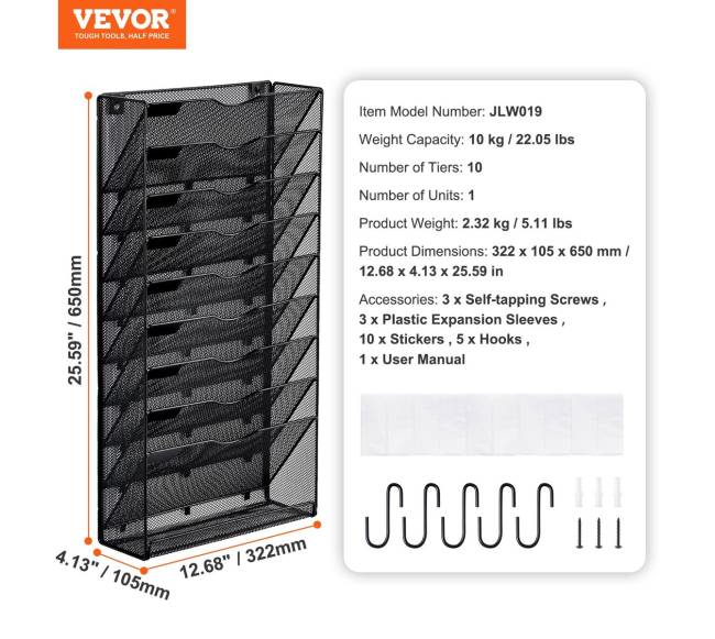 Tinklelis prie sienos 10 vietų dokumentams6