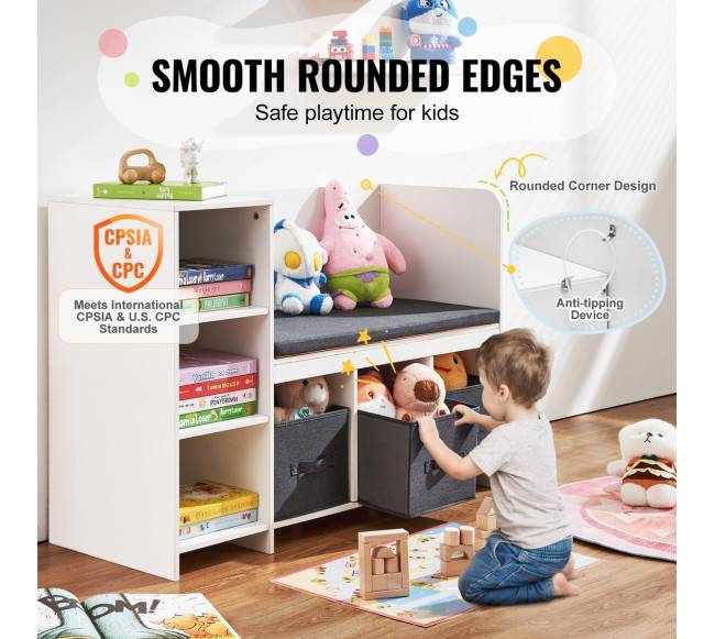 Vaikiška skaitymo kampo suolelis su lentynomis4