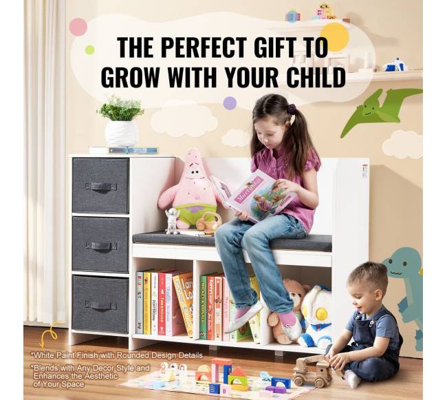 Vaikiška skaitymo kampo suolelis su lentynomis5