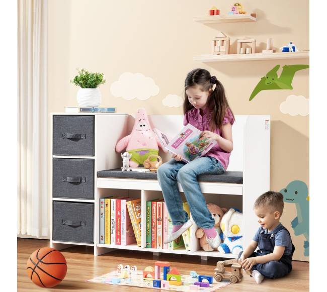 Vaikiška skaitymo kampo suolelis su lentynomis7