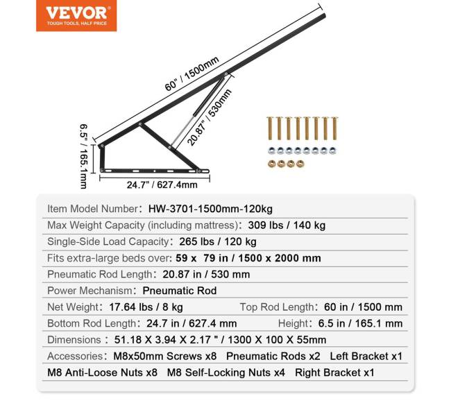 Stacionarus lovos pakėliklis 150x200 cm6