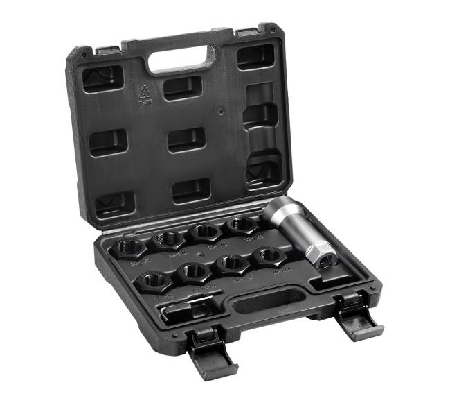 10 dalių ašių veržlių sriegiklių rinkinys0