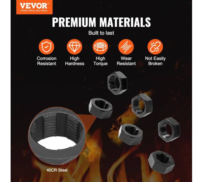 10 dalių ašių veržlių sriegiklių rinkinys1