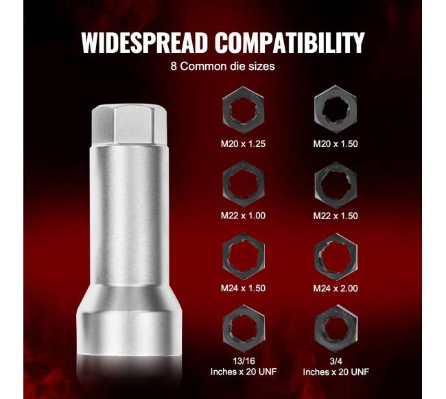 10 dalių ašių veržlių sriegiklių rinkinys2