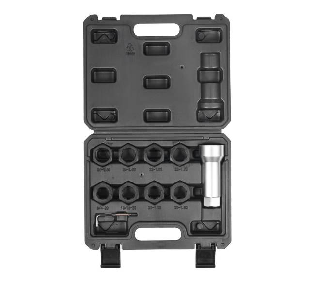 10 dalių ašių veržlių sriegiklių rinkinys10