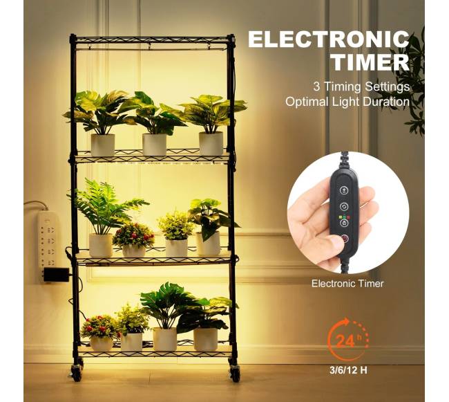 Augalų stovas su apšvietimu 4 juostos2