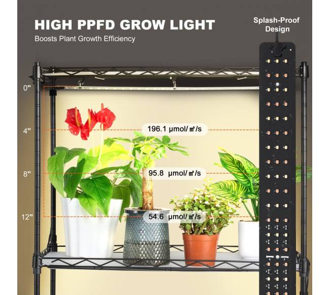 Augalų stovas su apšvietimu 4 juostos3