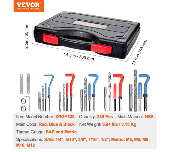 Helicoilo sriegio taisymo rinkinys 338 dalių6