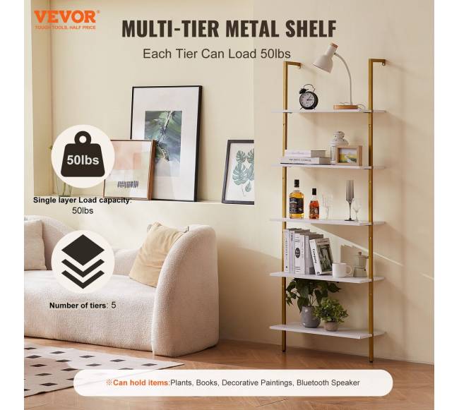 Pramoninė lentyna vamzdžių, 5 d., 60 cm, sieninė1