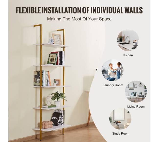 Pramoninė lentyna vamzdžių, 5 d., 60 cm, sieninė3