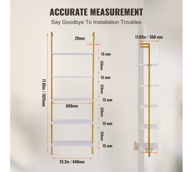 Pramoninė lentyna vamzdžių, 5 d., 60 cm, sieninė5