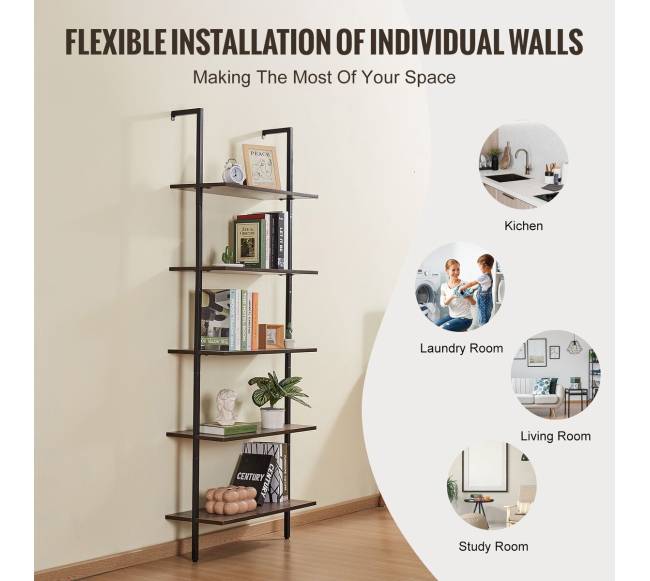 Pramoninė lentyna su 5 pakopomis 61cm montuojama ant sienos3