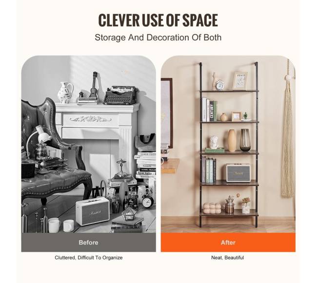 Pramoninė lentyna su 5 pakopomis 61cm montuojama ant sienos4