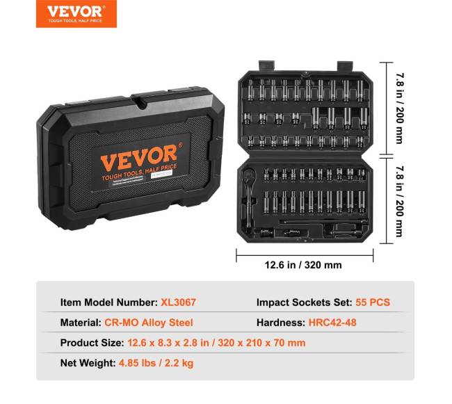 55 dalių smūginių galvučių rinkinys6