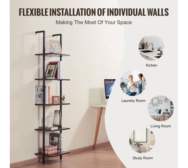 Pramoninė kvadratinė lentyna 5 aukštų sieninė3