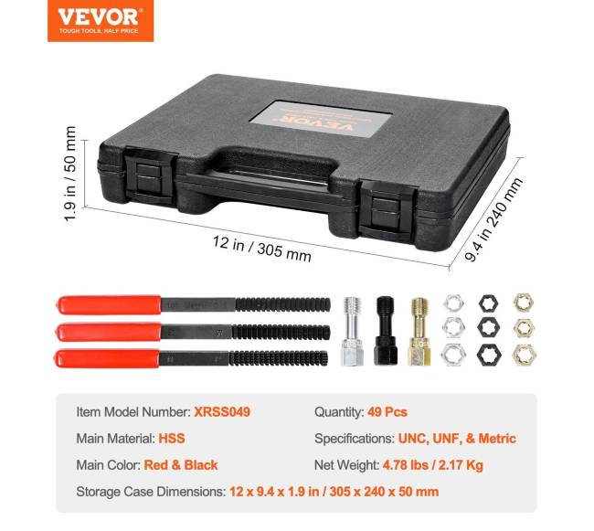 49 dalių sriegimo atkūrimo komplektas6