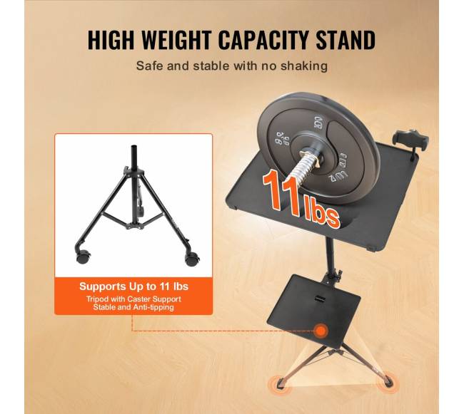 Projektoriaus ir nešiojamojo stovo trikojis su ratukais3
