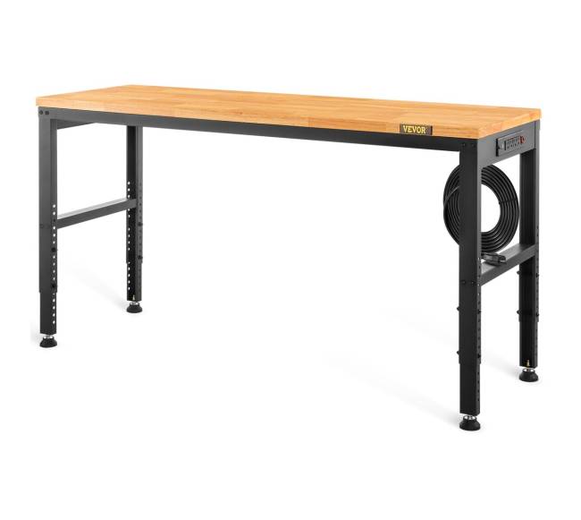 Reguliuojamo aukščio darbo stalas 122 x 50 cm su elektros lizdu0