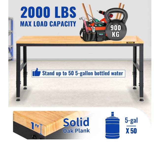 Reguliuojamo aukščio darbo stalas 122 x 50 cm su elektros lizdu4