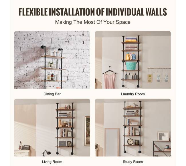 Pramoninė vamzdžių lentyna 5 aukštų sieninė3