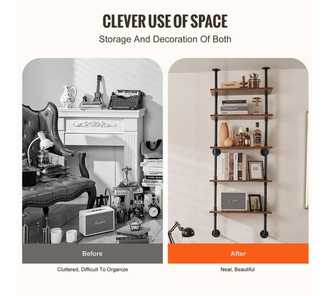 Pramoninė vamzdžių lentyna 5 aukštų sieninė4