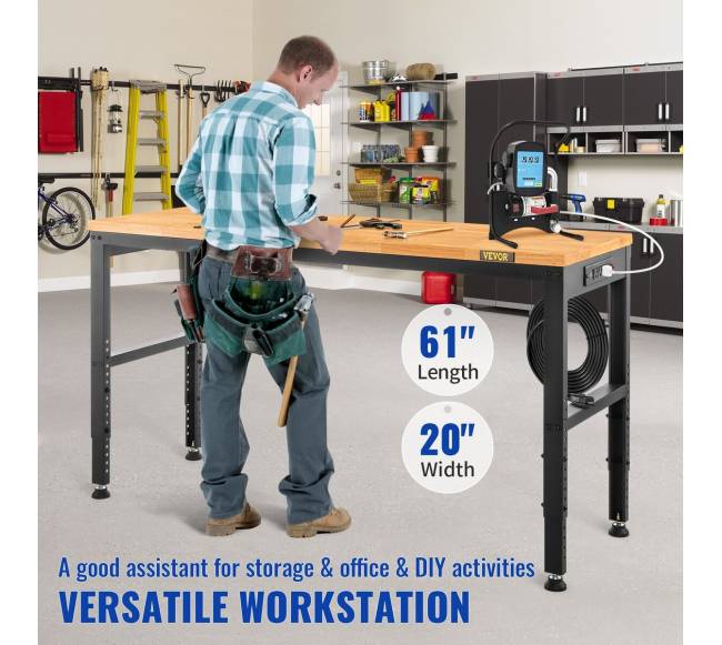 Reguliuojamo aukščio darbastalis su elektros lizdu1