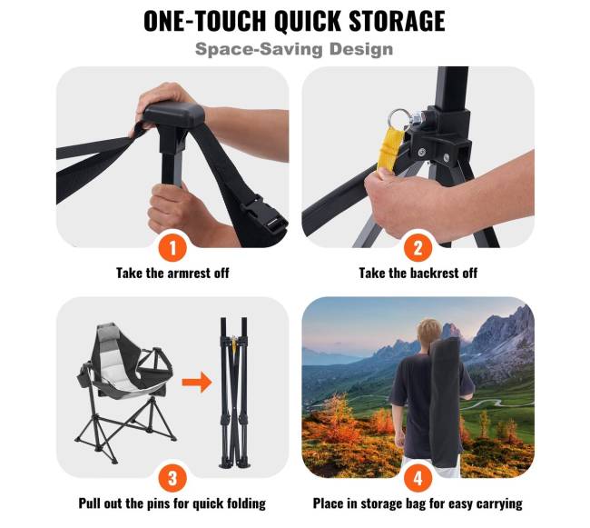 Stovyklavimo hamako kėdė, 136 kg talpa6