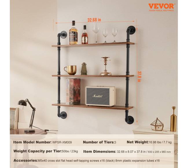 pramoninė lentyna su 3 lentynomis 813 x 20cm6