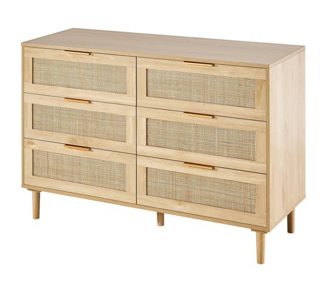 Šešių stalčių rataninė komoda miegamajam8