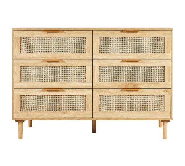 Šešių stalčių rataninė komoda miegamajam9