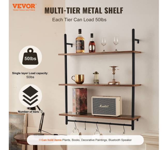 Pramoninė 3 lygių lentyna virtuvei ar miegamajam1