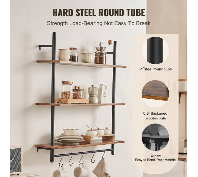 Pramoninė 3 lygių lentyna virtuvei ar miegamajam2