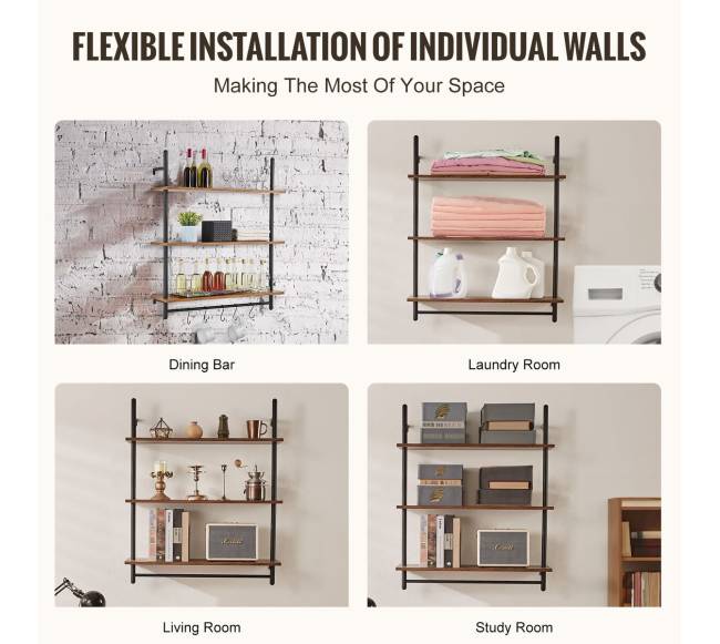 Pramoninė 3 lygių lentyna virtuvei ar miegamajam3