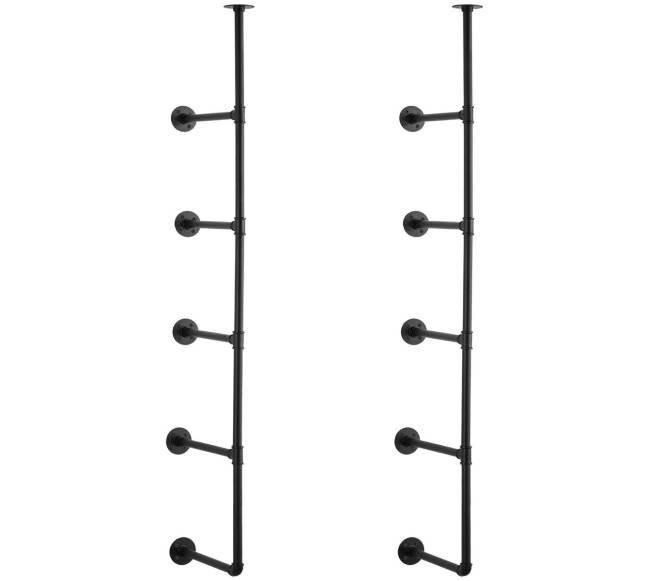 5 lygių vamzdžių lentyna sienai (2 vnt.)0