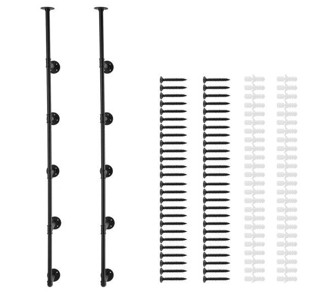 5 lygių vamzdžių lentyna sienai (2 vnt.)8
