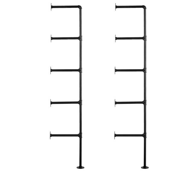 5 lygių vamzdžių lentyna sienai (2 vnt.)10