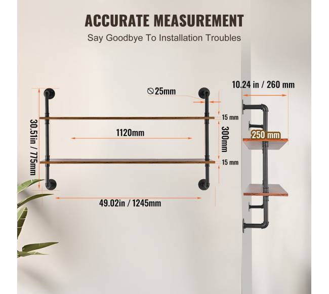 Pramoninė dviejų lygių lentyna virtuvei ir miegamajam5