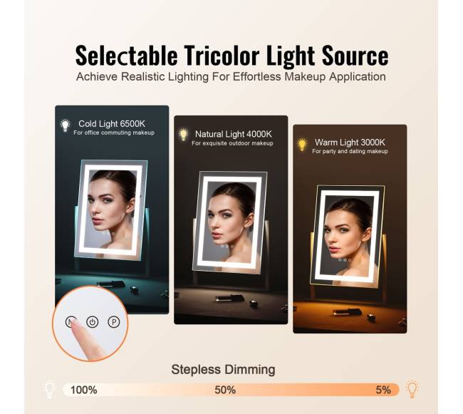 Apšviestas makiažo veidrodis su didinimu1