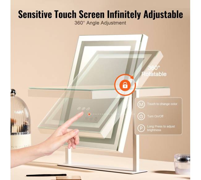 Apšviestas makiažo veidrodis su didinimu3